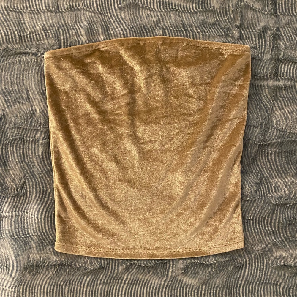 Gold Velvet Tube Top